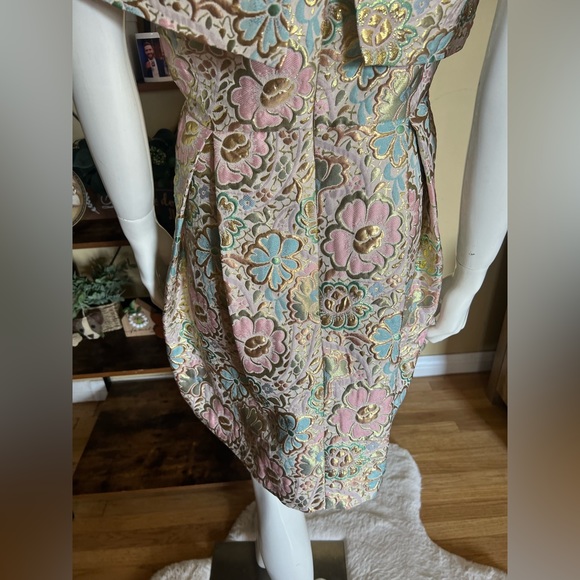 NWT Topshop Women’s Pastel & Gold Toned One Shoulder Dress SZ 6🌸✨ - Picture 8 of 15